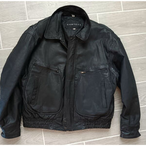 Men's Context Leather Jacket Size L Black
